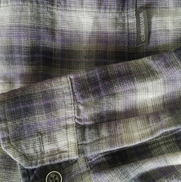 Wolverine Men's grey plaid shirt, XXL - Picture 2 of 7